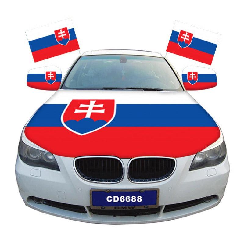 Slovakia Car Hood Cover Flag-Globe Flags