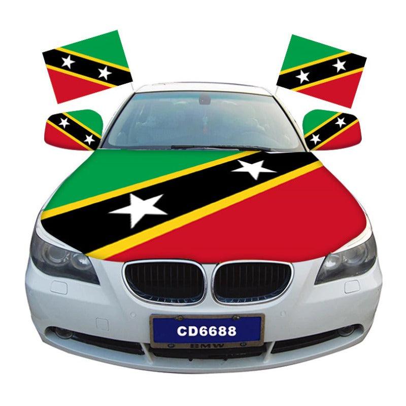 Nevis Flag Car Hood-Cover - product view