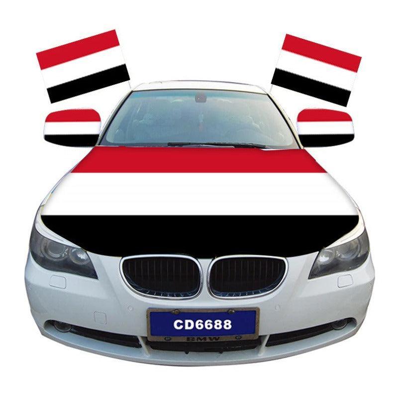 Yemen Car Hood Cover-Globe Flags