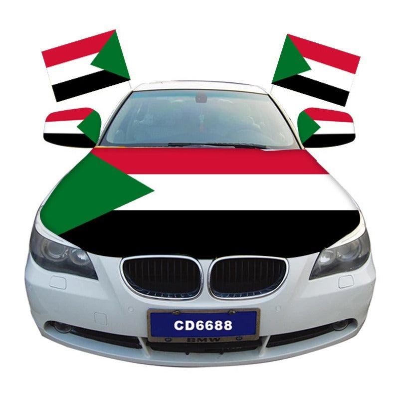 Sudan Car Hood Cover Flag-Globe Flags