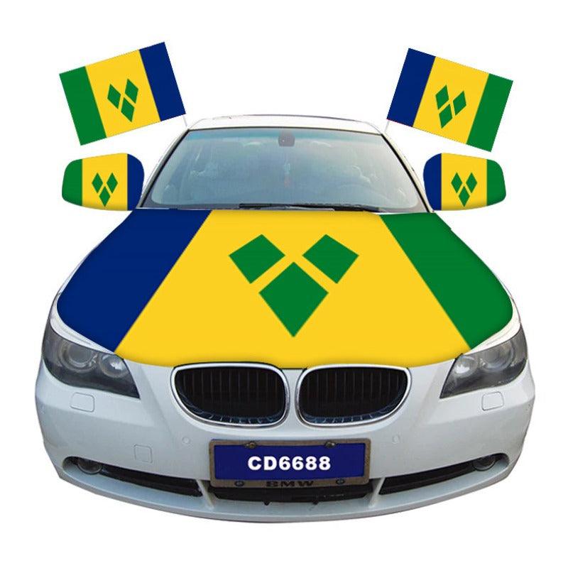 Grenadines Car Hood Cover Flag – Display Saint Vincent Pride - product view