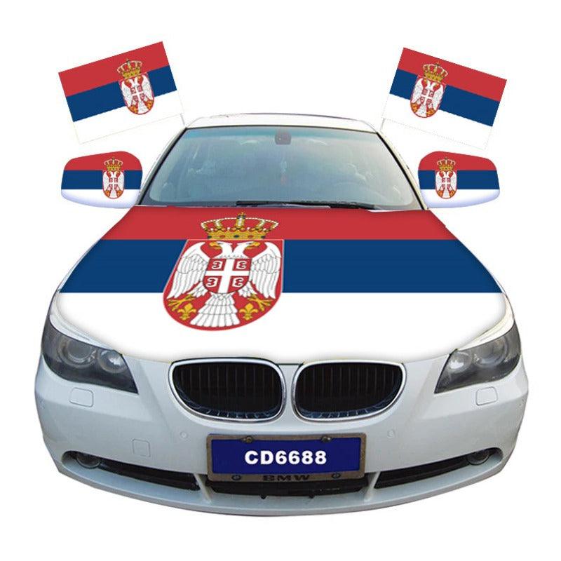Serbia Flag Car Hood-Globe Flags