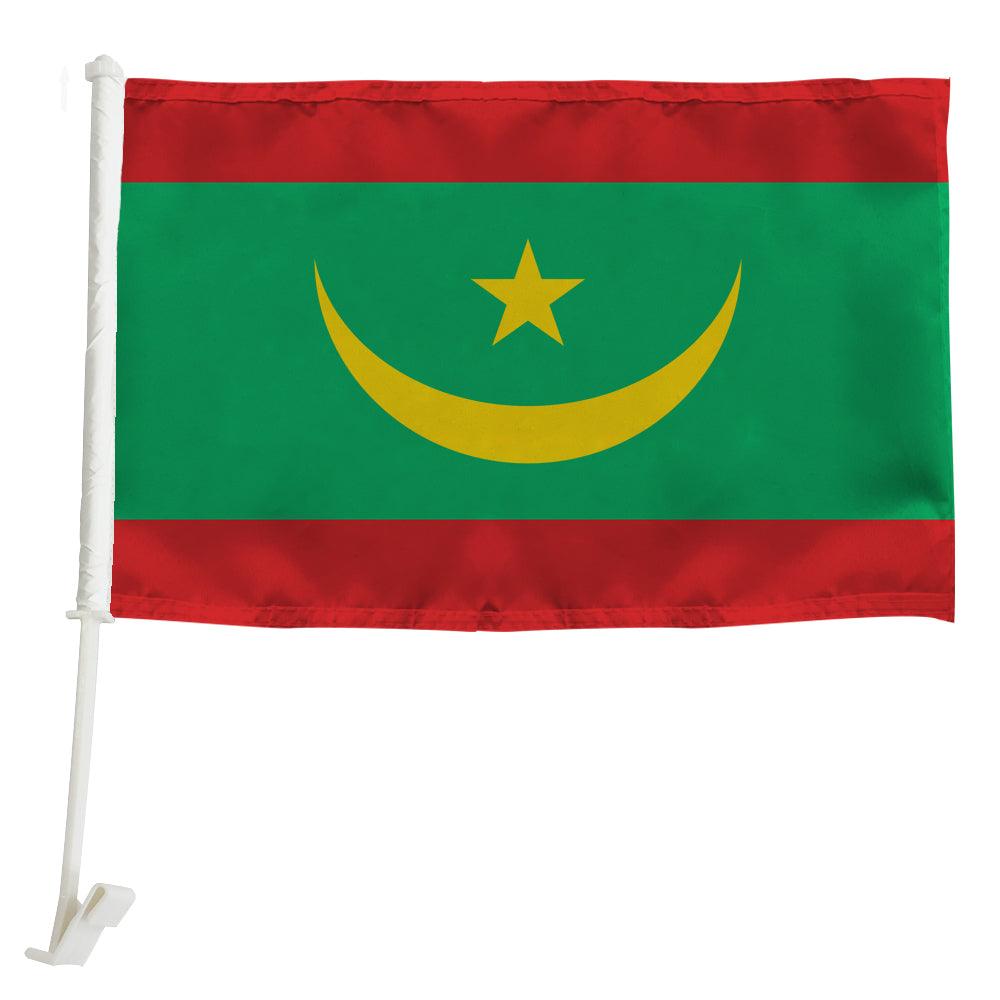 Mauritania Car Window Flag-Globe Flags