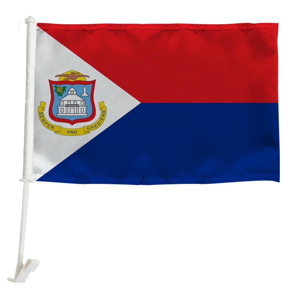Sint Marteen Car Window Mounted Flag – Polyester Flag for Windows - product view