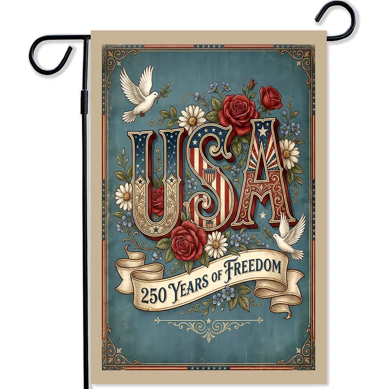 250 Years of American Garden Flag, 250th Anniversary USA Patriotic Yard Banner