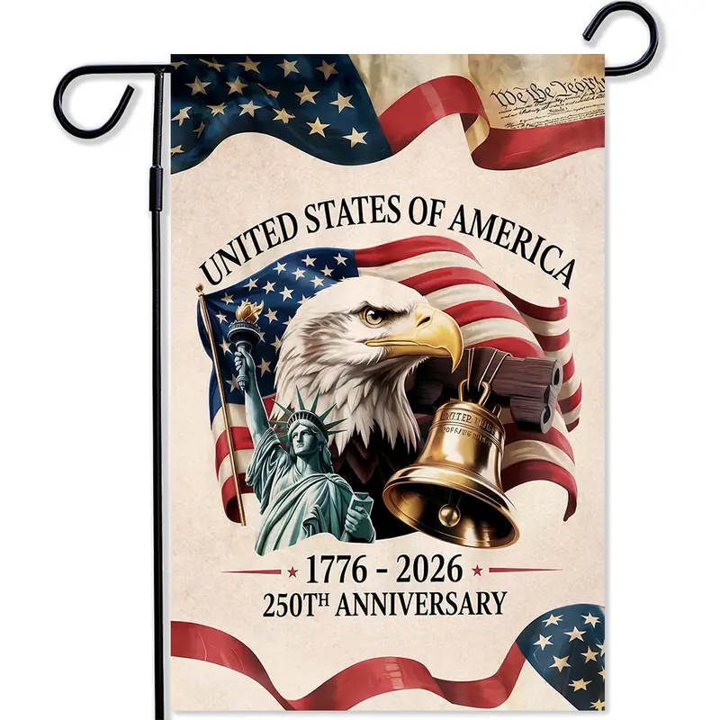 250 Years of American Garden Flag, 250th Anniversary USA Patriotic Yard Banner