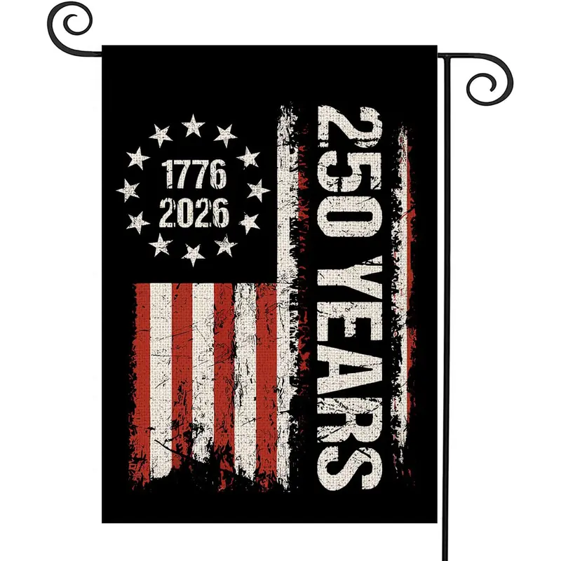 American 250th Anniversary Garden Flag - 250th Birthday Edition (1776-2026) with Stars & Stripes House Flag, Durable Fade-Resistant Outdoor Decoration for 4th of July, Patriotic Yard Sign