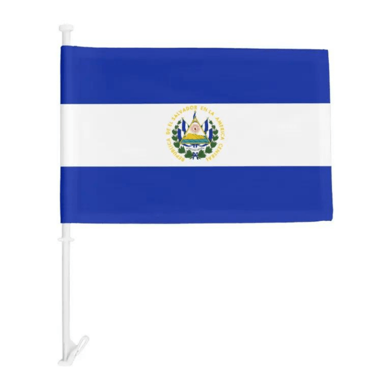 El Salvador Car Window Mounted Flag-Globe Flags
