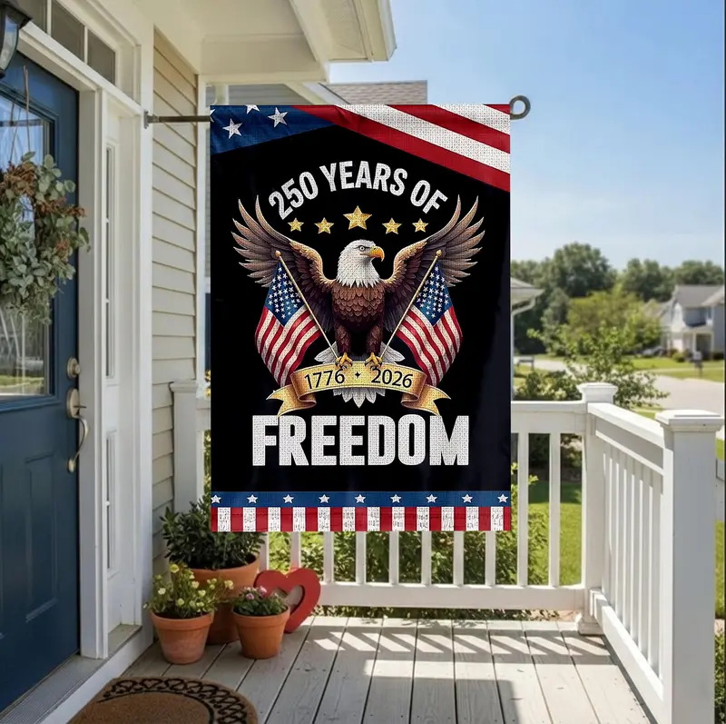 250 Years American Garden Flag, 250th Anniversary USA Patriotic House Flag, 1776 2026 Yard Decor