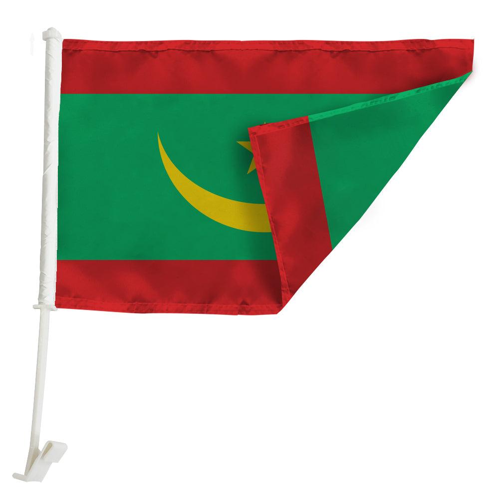 Mauritania Car Window Flag-Globe Flags