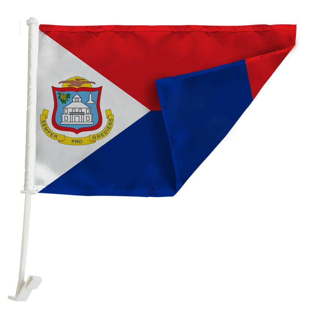 Sint Marteen Car Window Mounted Flag – Polyester Flag for Windows attached to car window while driving