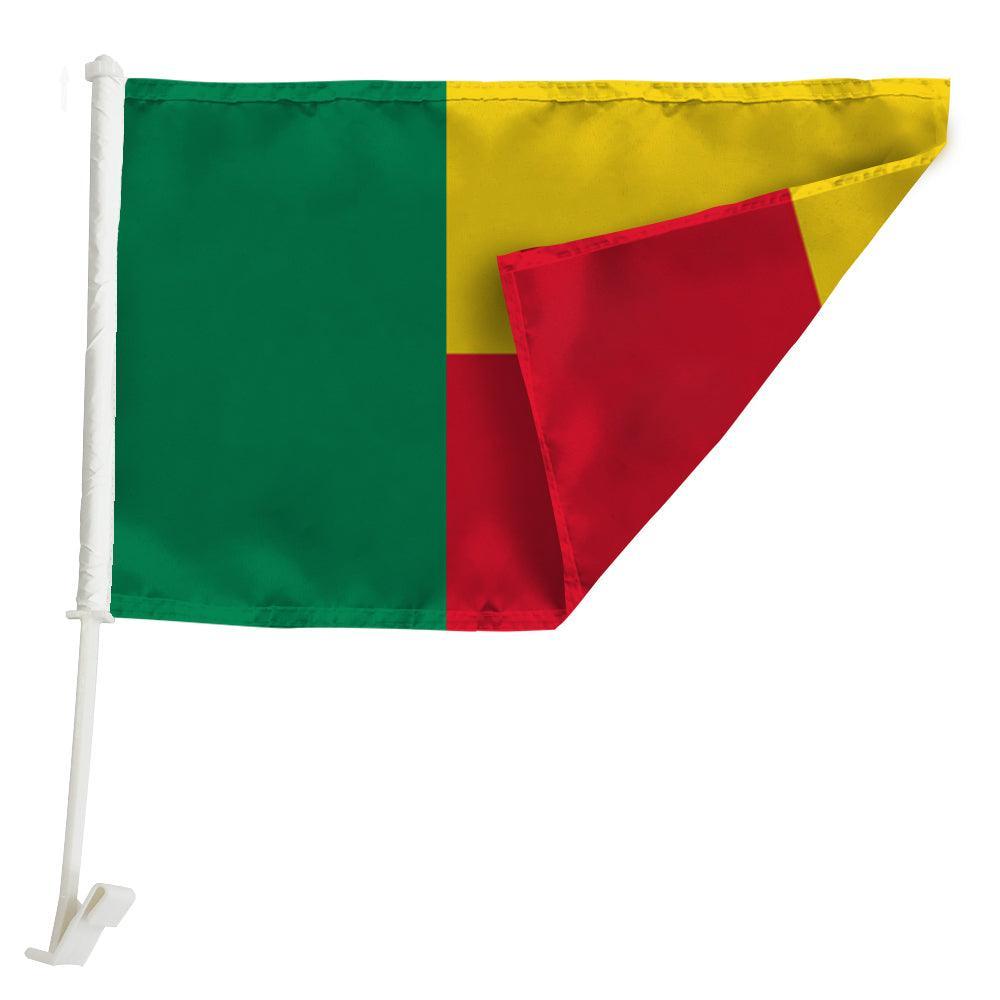 Benin Car Window Mounted Flag Clip-On Polyester Vehicle Flags-Globe Flags