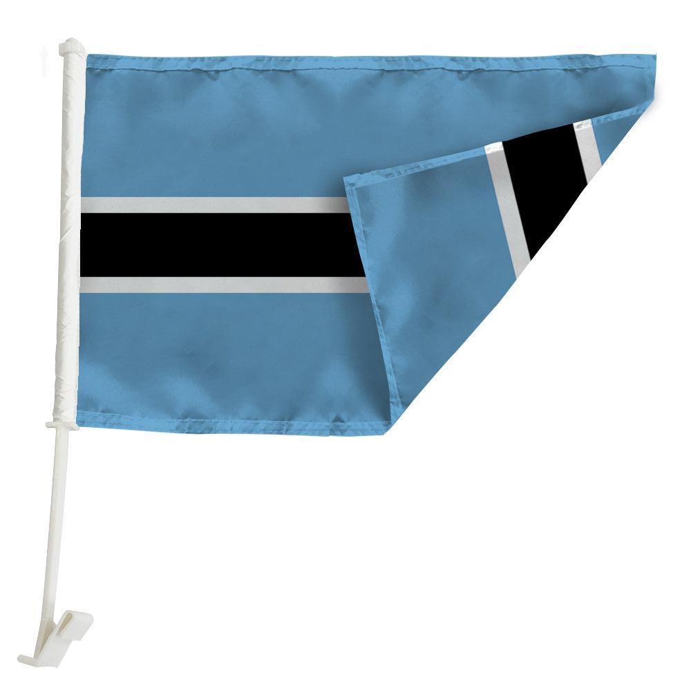 Botswana Car Window Mounted Flag-Globe Flags
