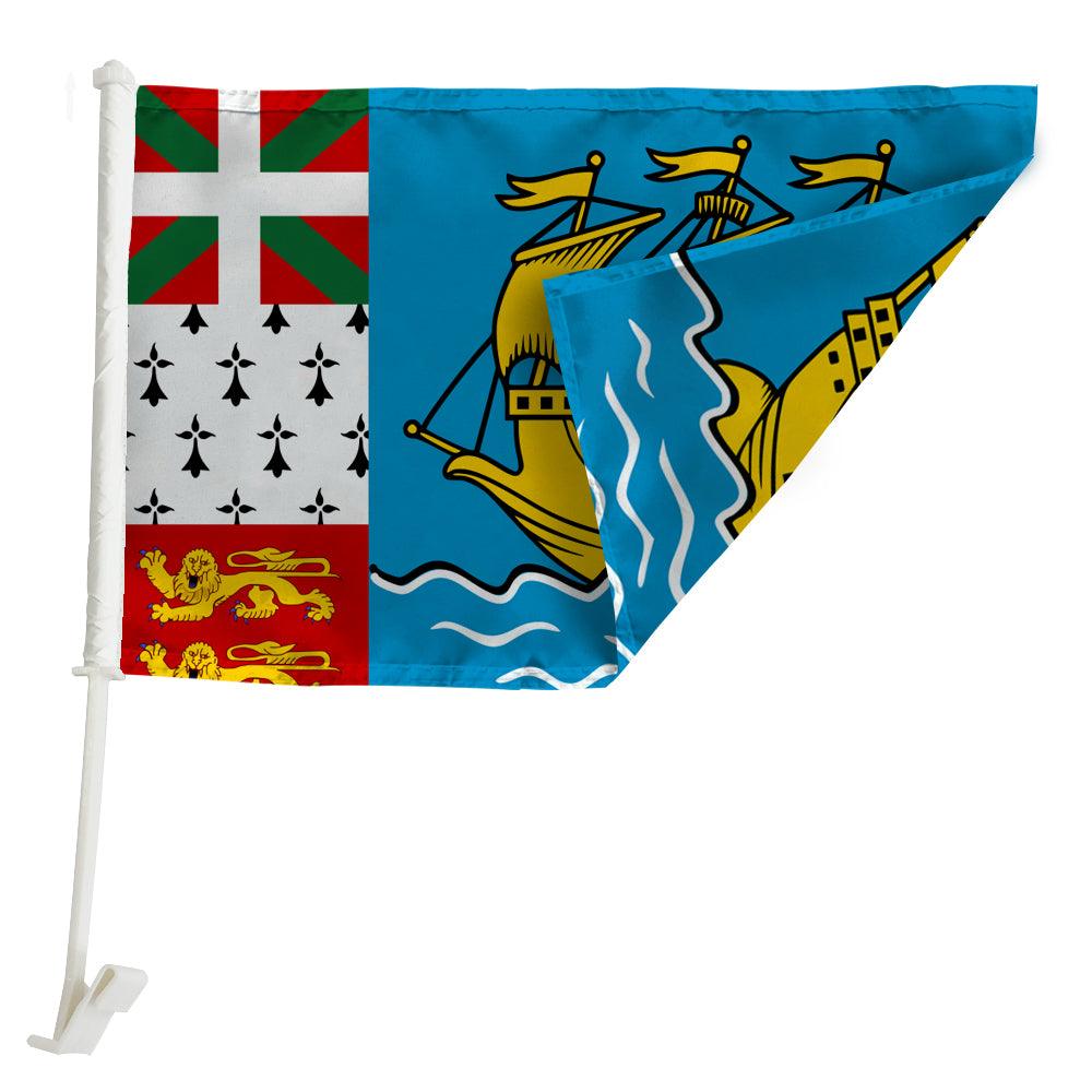 Saint Pierre Window Mounted Flag – Display National Pride attached to car window while driving
