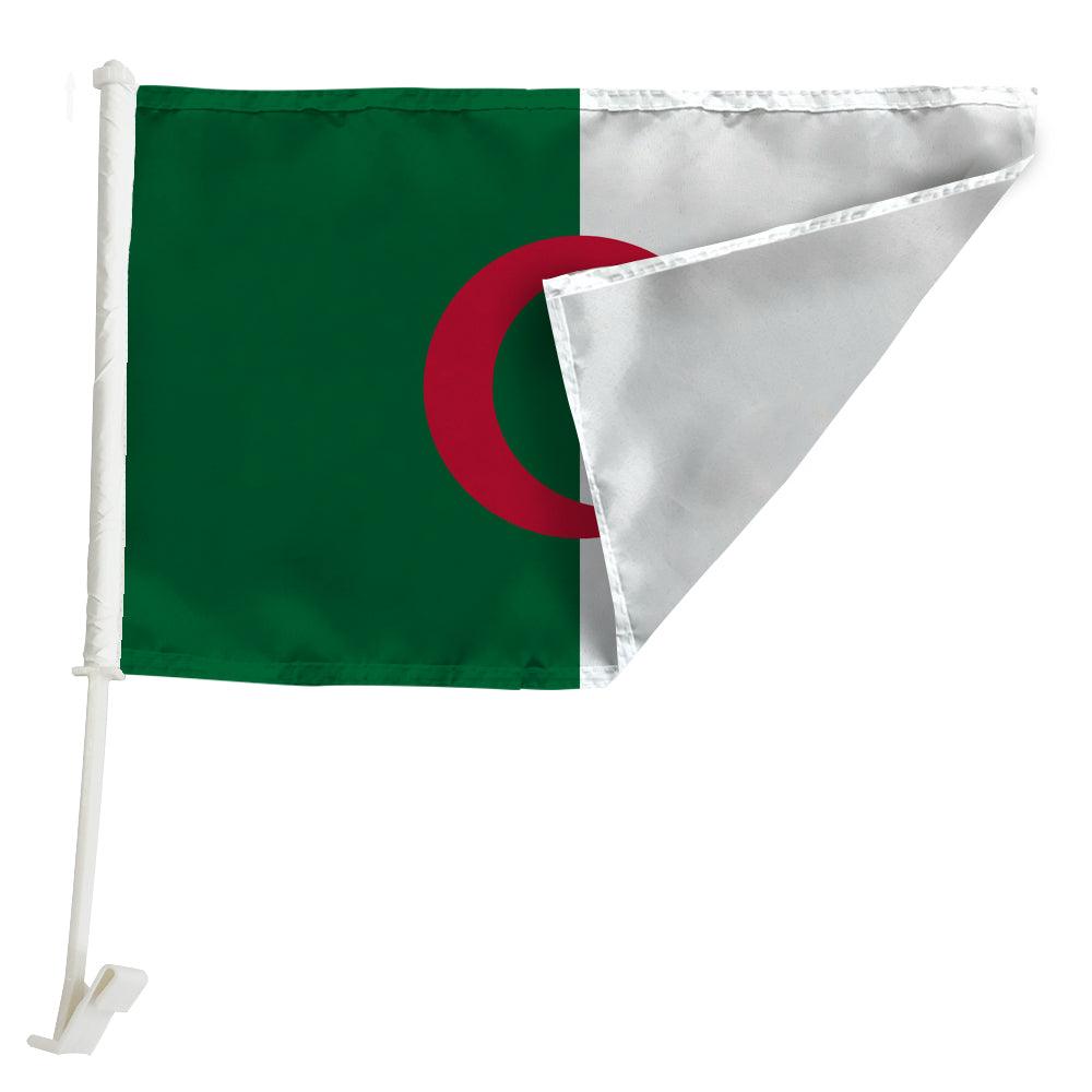 Algeria Car Window Flag attached to car window while driving