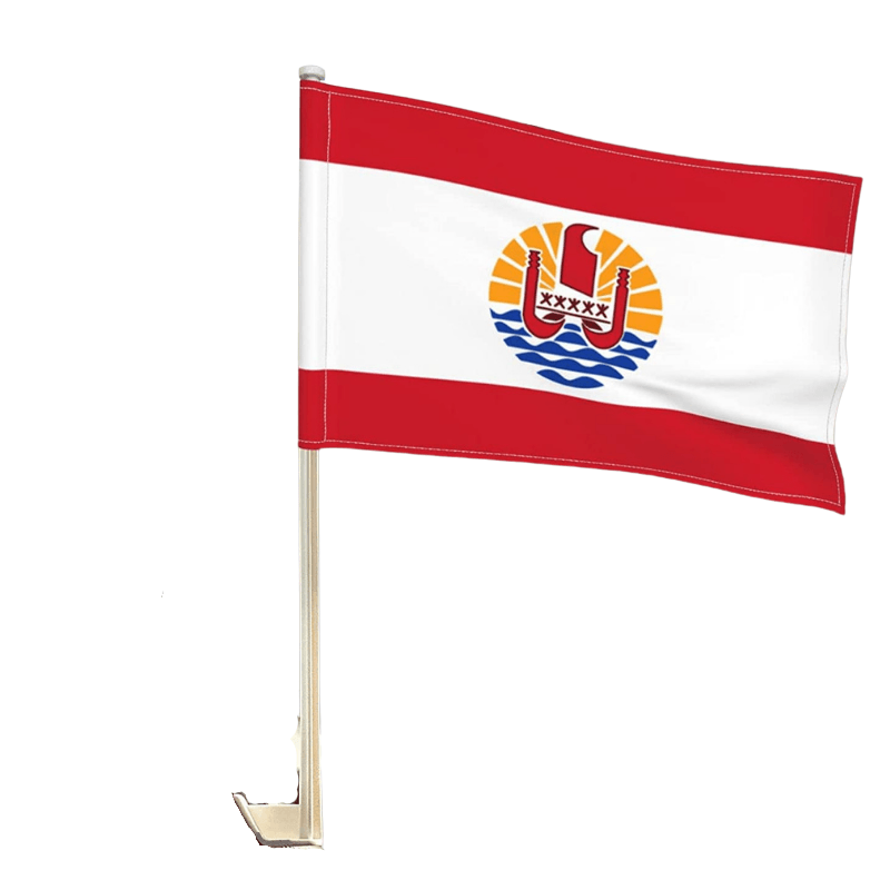 French Polynesia Car Window Mounted Flag-Globe Flags