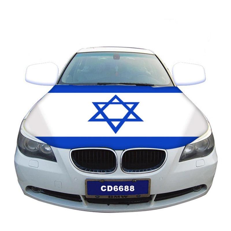 Israel Car Hood Cover-Globe Flags