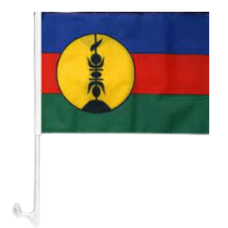 New Caledonia Car Window Mounted Flag-Globe Flags