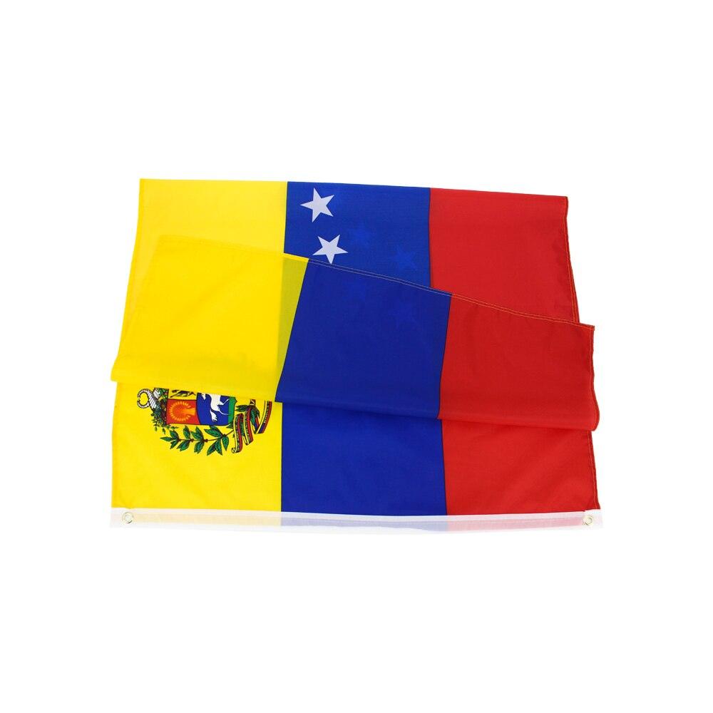 Venezuelan Display Flag Polyester flying on outdoor flagpole