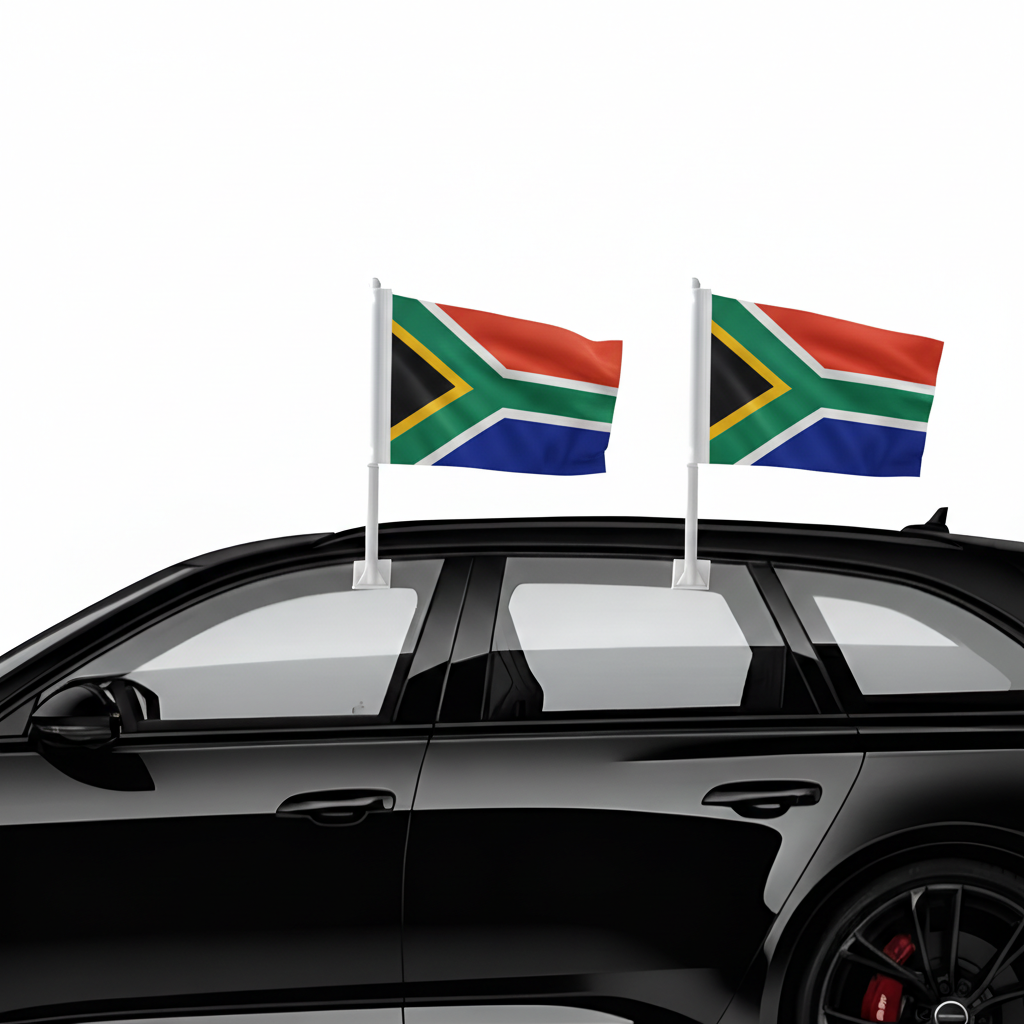 Official FIFA 2026 South Africa Car Flag mount hardware close-up