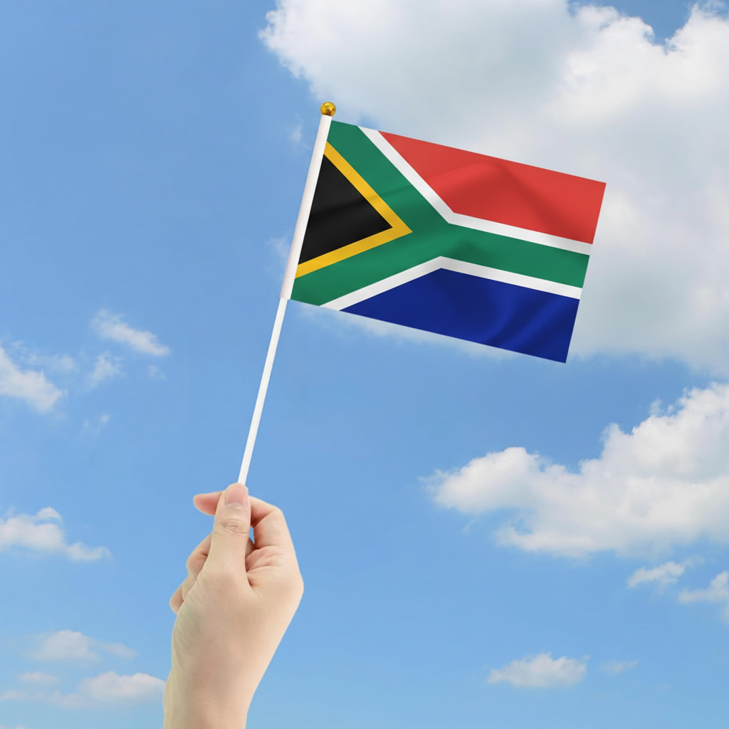 10 Pieces Of Official FIFA 2026 South Africa Mini Flags close-up showing fabric texture and vivid colors