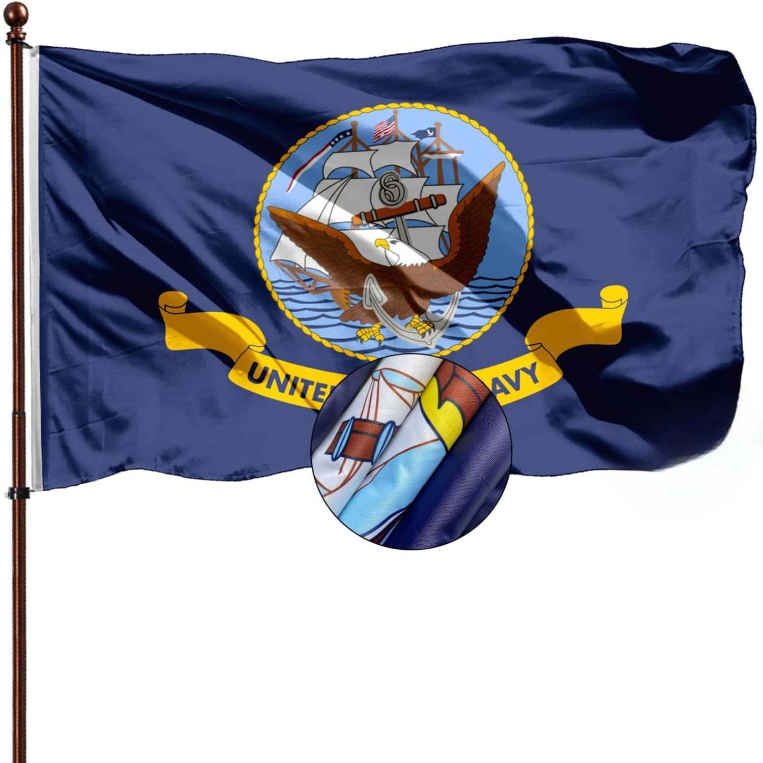Double Sided United Nations Navy Flag-Globe Flags