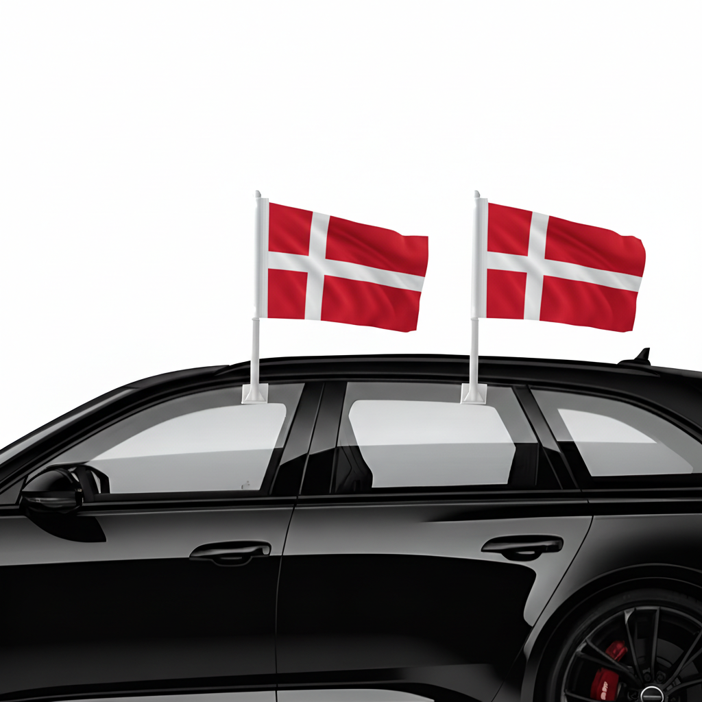 Official FIFA 2026 Denmark Car Flag mount hardware close-up