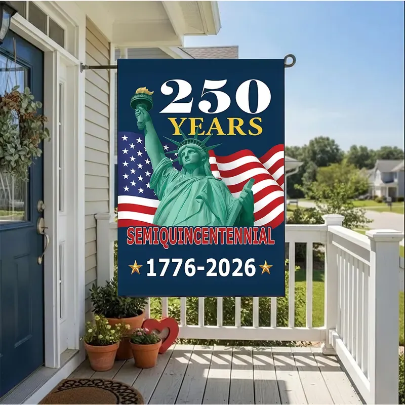 250 Years American Garden Flag, 250th Anniversary USA Patriotic House Flag, 1776 2026 Yard Decor