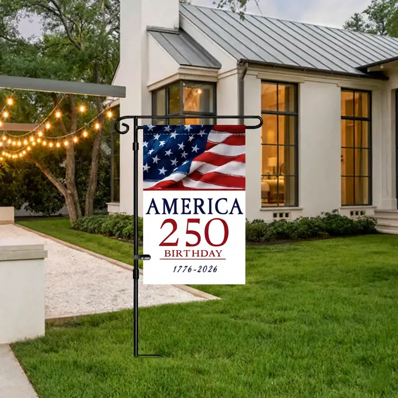 American 250th Anniversary Garden Flag - 250th Birthday Edition (1776-2026) with Stars & Stripes House Flag, Durable Fade-Resistant Outdoor Decoration for 4th of July, Patriotic Yard Sign