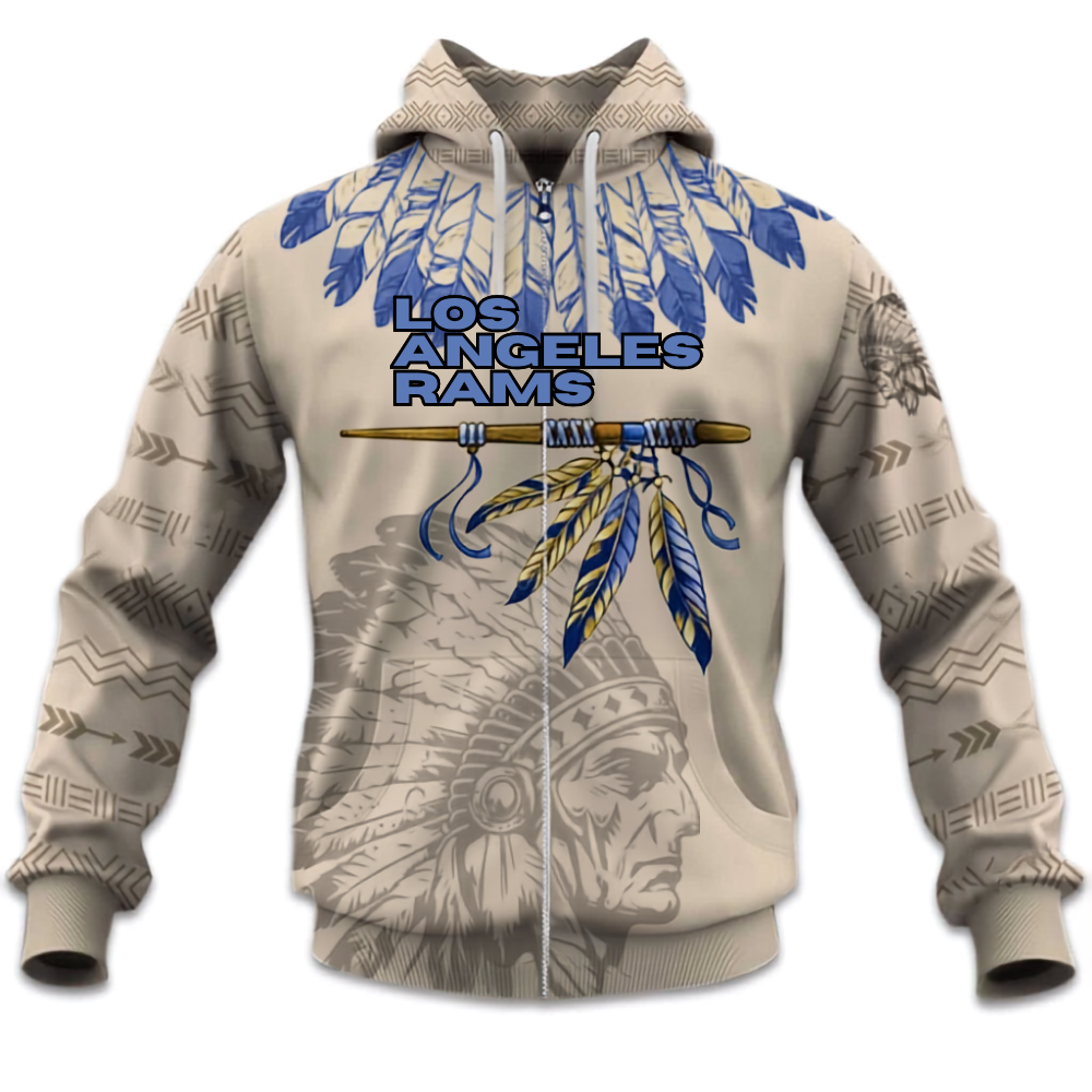 Los Angeles Rams Themed Zip Hoodie