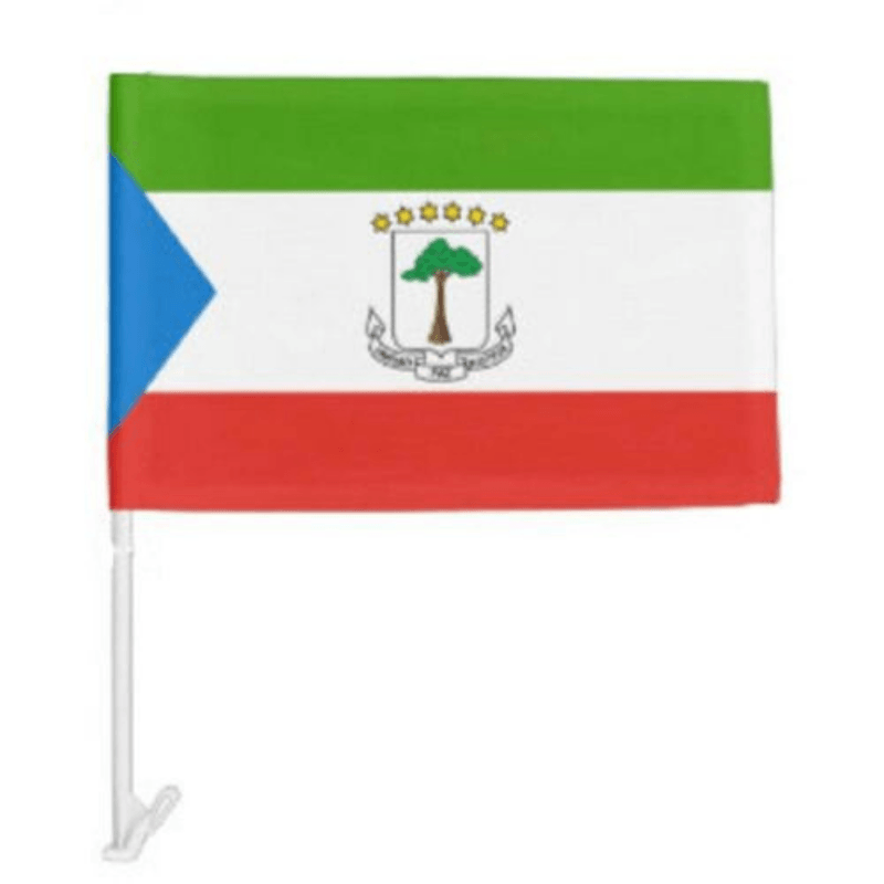 Equatorial Guinea Car Window Mounted Flag-Globe Flags