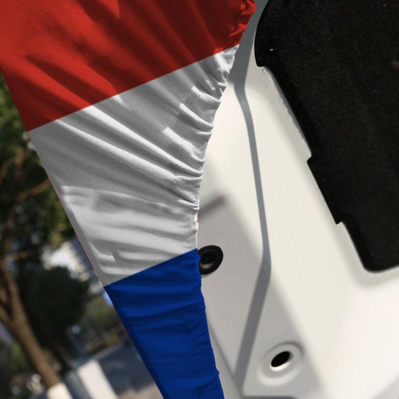 Paraguay Car Hood-Cover Flag mounted on car hood while driving