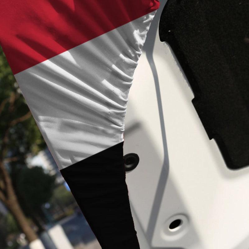 Syria Car Hood Cover Flag mounted on car hood while driving