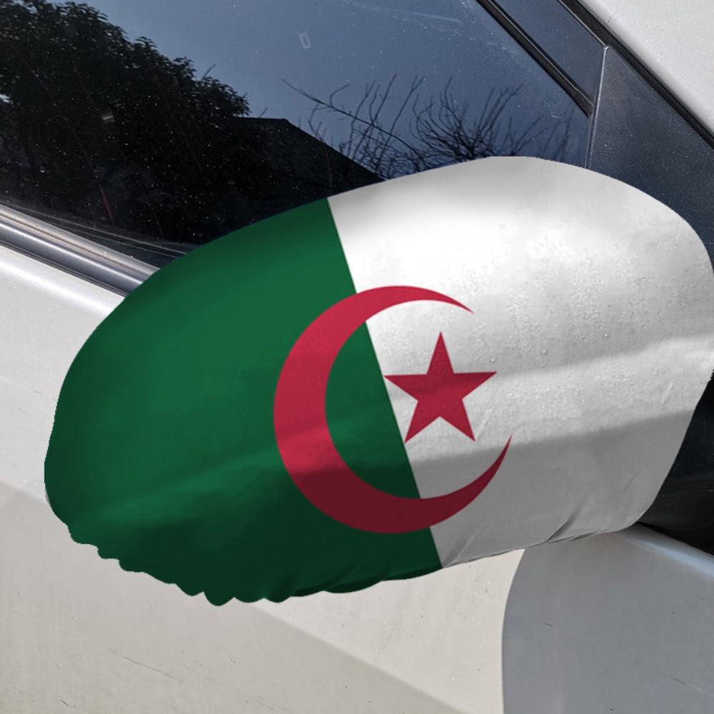 Algeria Car Side Flag - front view on white background