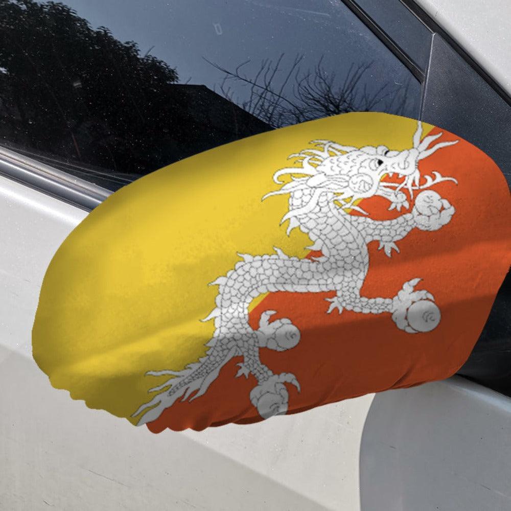 Bhutan Car Side Mirror Flag Polyester Mirror Covers For Vehicles-Globe Flags