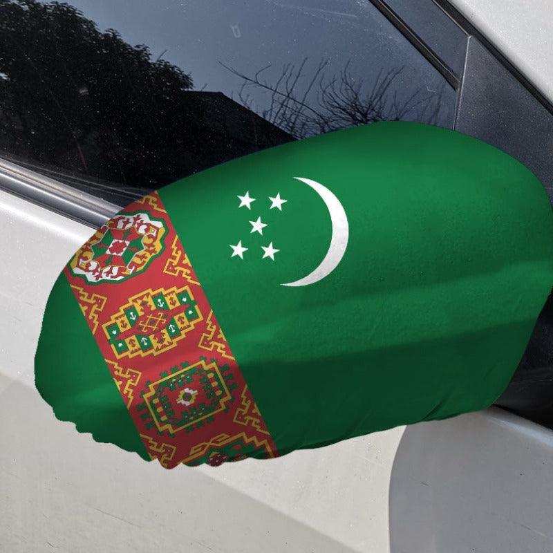 Turkmenistan Car Side-Mirror Flag-Globe Flags