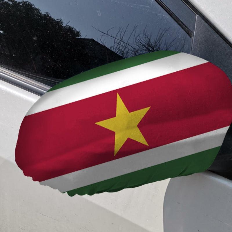 Suriname Car Side Mirror Flag – Polyester Flag for Vehicle Mirrors-Globe Flags