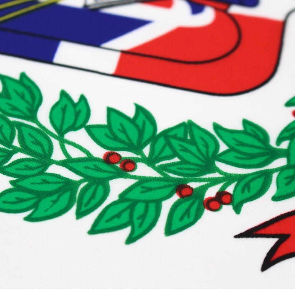 Dominican Republic Polyester Flag with brass grommet hardware detail