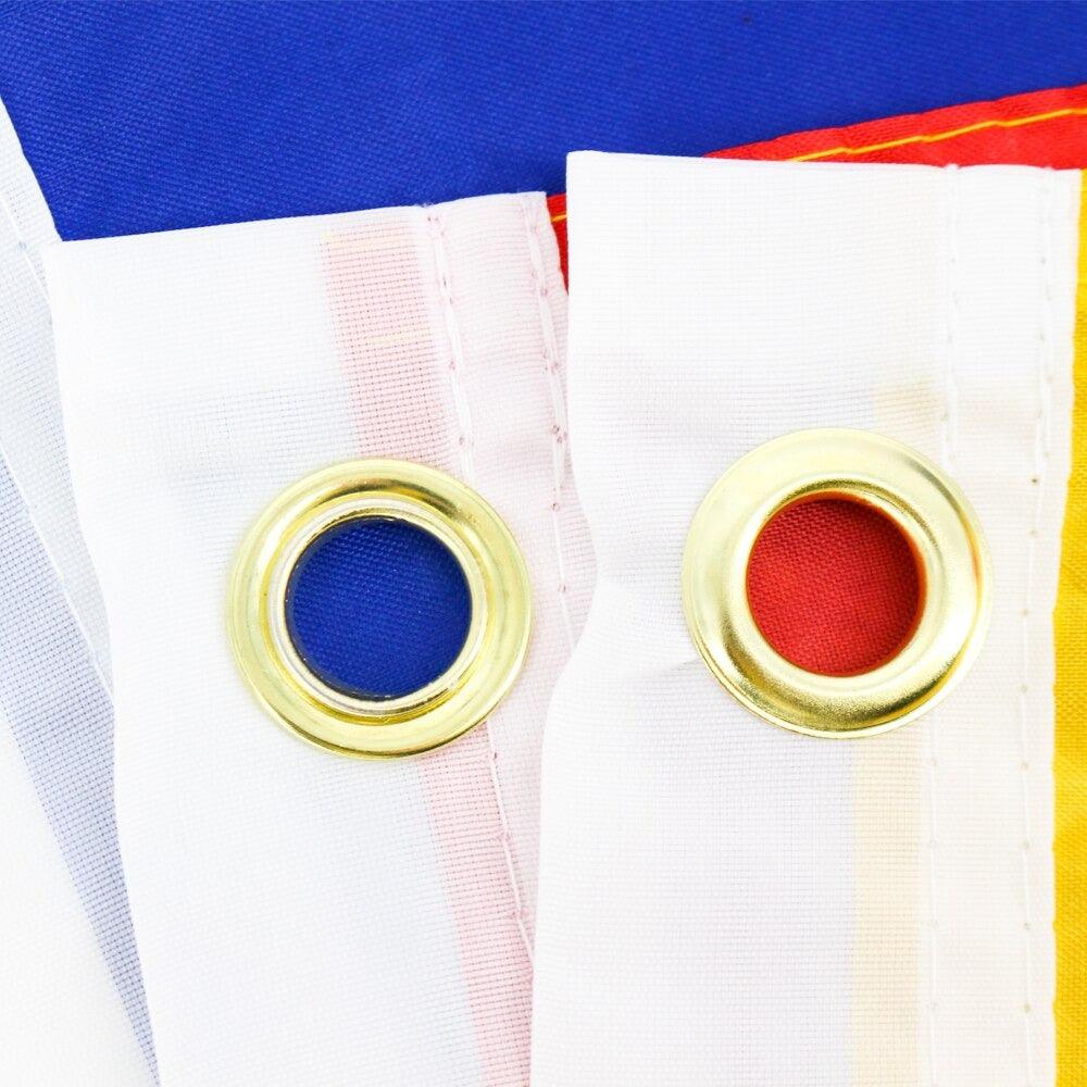 Ecuadorian Flag, All Country Flags, Indoor/ Outdoor, Vivid, Fade Proof Polyester 90X150cm displayed indoors on wall mount
