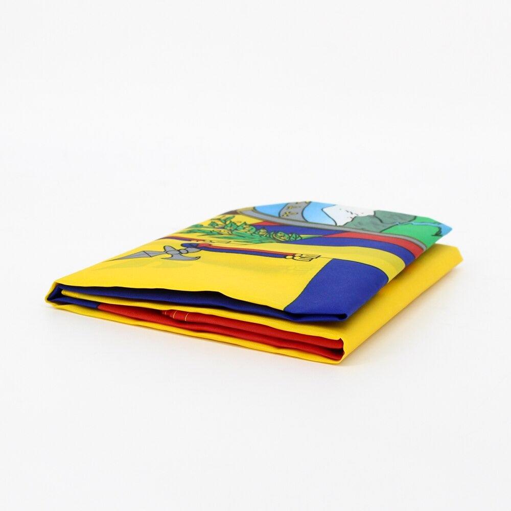 Ecuadorian Flag, All Country Flags, Indoor/ Outdoor, Vivid, Fade Proof Polyester 90X150cm close-up showing fabric texture and vivid colors