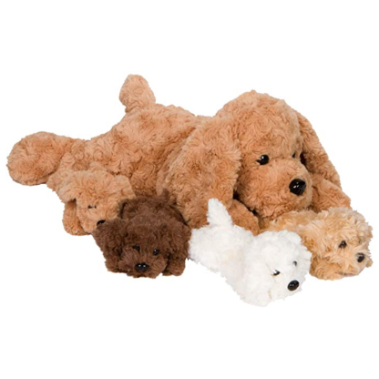 Labradoodle Snuggable Mommy Puppy Set Of 5 Gift For Children - Octopus Mood Toy