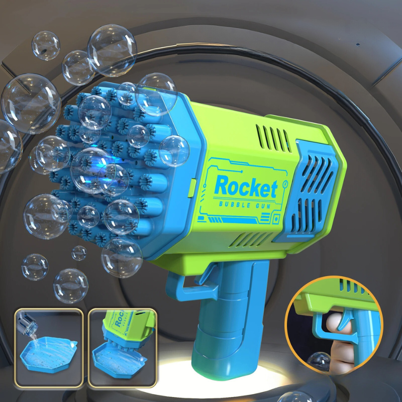 40 Hole Light Up Handheld Bubble Blaster Toy - Octopus Mood Toy