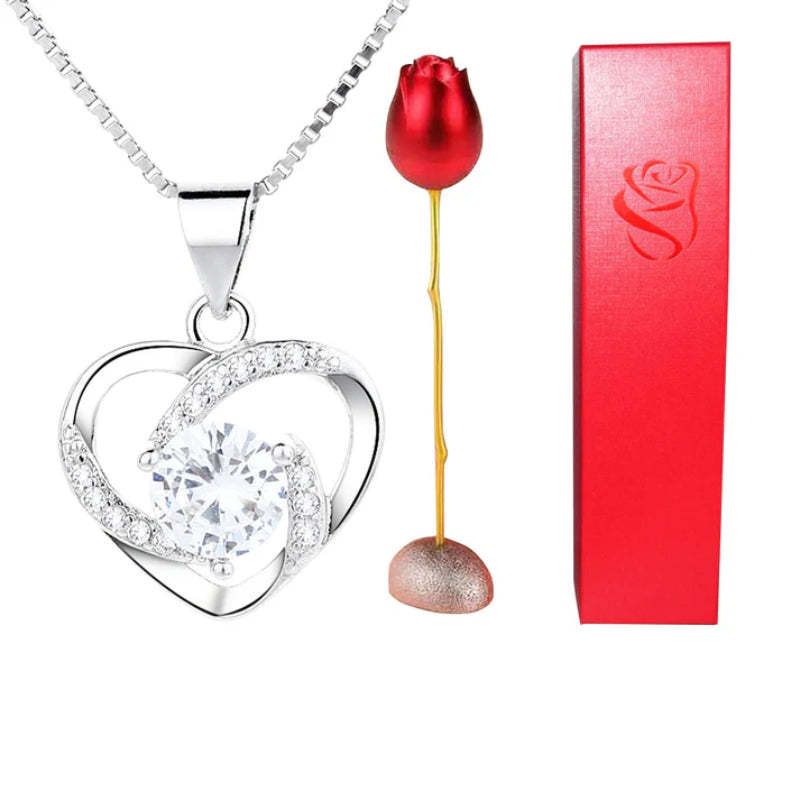 Rose Pendant With Projection Necklace - Octopus Mood Toy