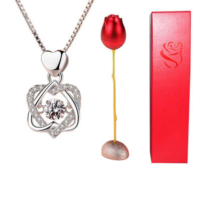 Rose Pendant With Projection Necklace - Octopus Mood Toy