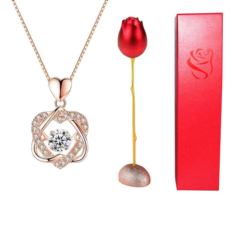 Rose Pendant With Projection Necklace - Octopus Mood Toy