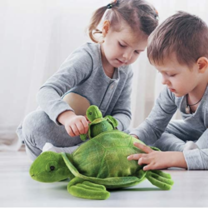 Plush Turtle with 3 Little Plush Babies - Octopus Mood Toy