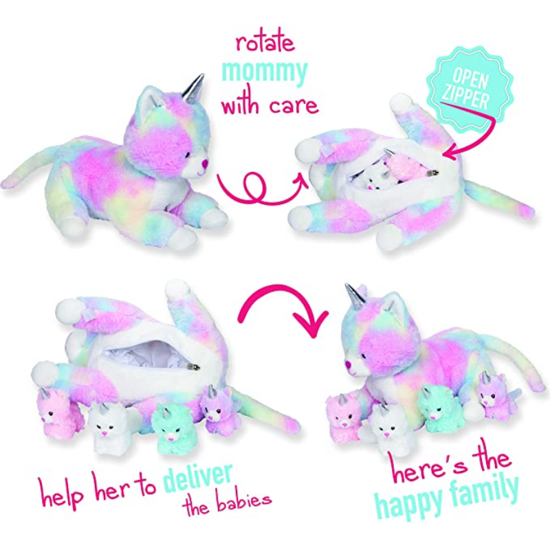 Kittycorn Snuggable Mommy Kitty Set Of 5 Gift For Children - Octopus Mood Toy