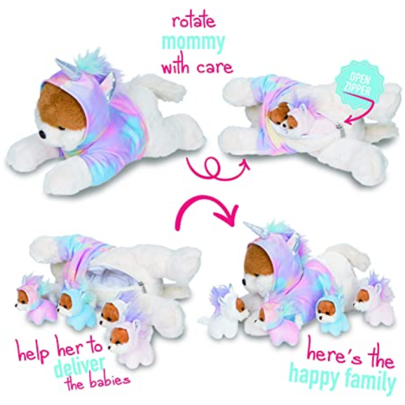 Unicorn Puppies Snuggable Mommy Puppies Set Of 5 Gift For Children-Octopus Mood Toy