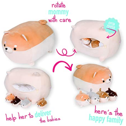 Shiba Inu Snuggable Mommy Puppy Set Of 5 Gift For Children - Octopus Mood Toy