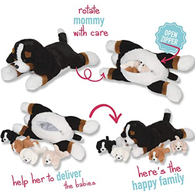 Bernese Snuggable Mommy Puppy Set Of 5 Gift For Children-Octopus Mood Toy